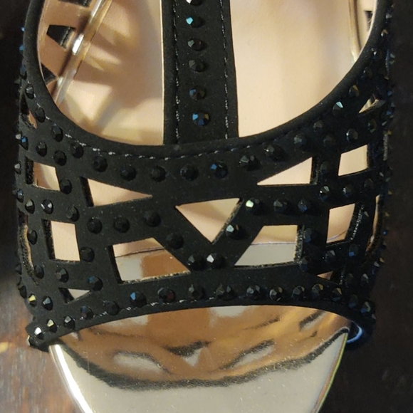 Forever black heels with rhinestones size 8 - Picture 4 of 6